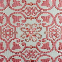 Pink & Cream Floral Design Rectangular Outdoor Area Rug, 4ft. x 6ft.