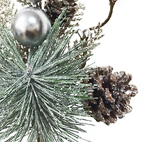 12" Silver Ball & Frosted Mixed Pine Pick by Ashland®