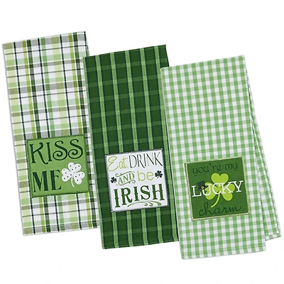 DII® St Patty's Day Embroidered Dishtowels, 3ct.