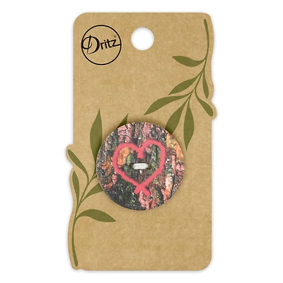 Dritz® 30mm Red Sustainable Coconut Round Heart Button, 3ct.