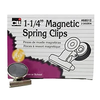 Charles Leonard 1.25" Magnetic Spring Clips, 2 Packs of 24