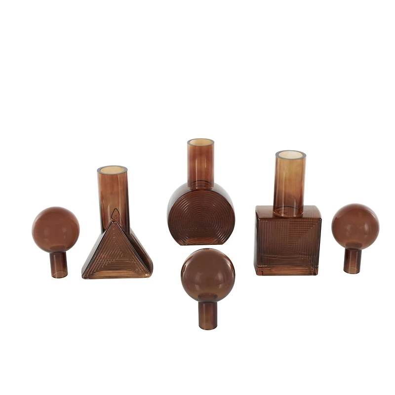 Amber Geometric Decorative Jar Set