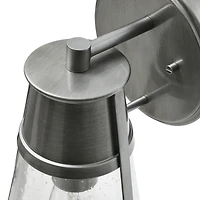 Hello Honey® Robert Stevenson Lighting Jaxon Brushed Nickel Metal & Seedy Glass Outdoor Wall Sconce