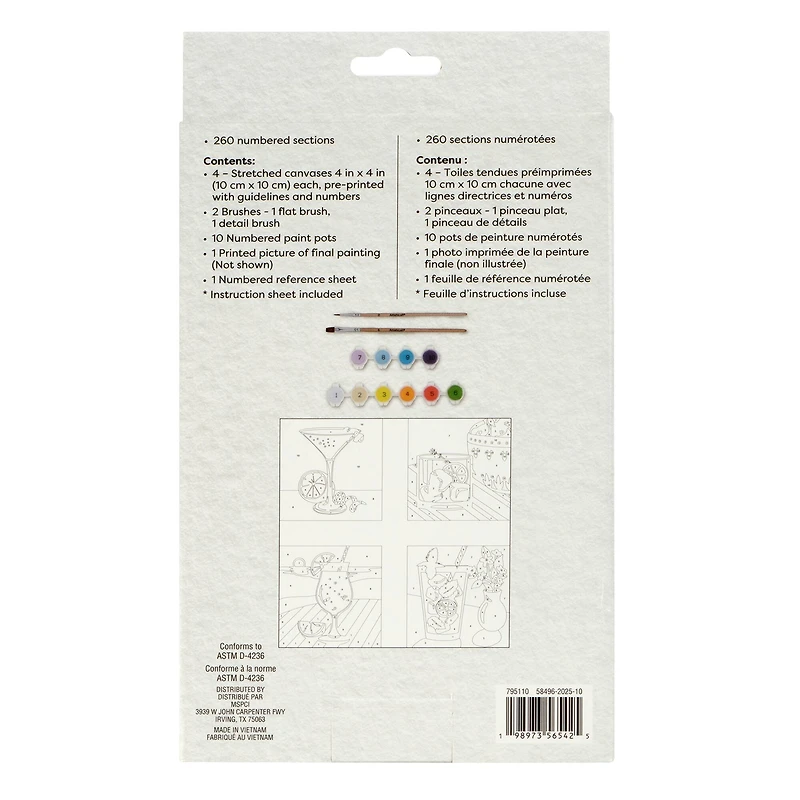 Cocktails Paint-by-Number Gallery Mini Kit by Artist's Loft®