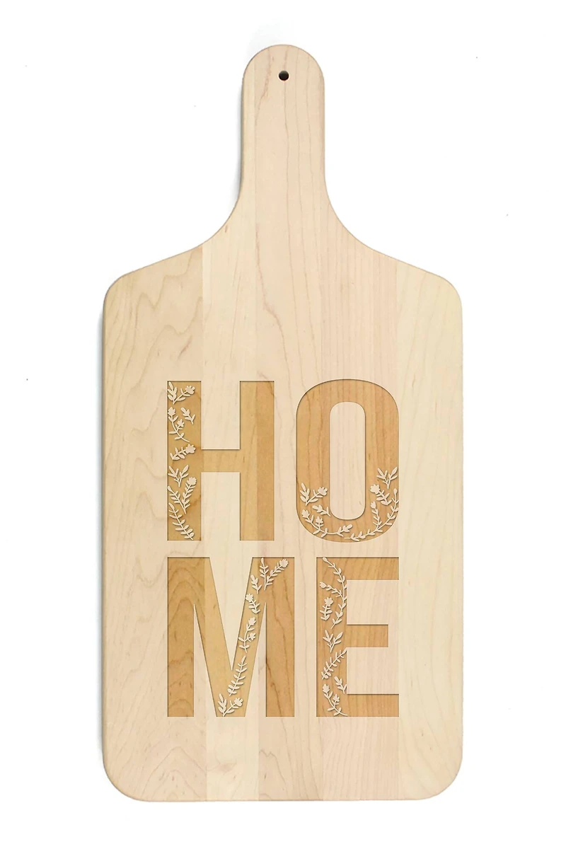 Floral Home 8" x 17" Maple Paddle Cutting Board