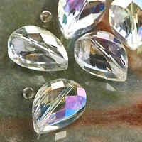 Crystal Glass Teardrop Beads, 25mm by Bead Landing™