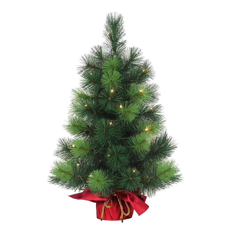 2ft. Pre-Lit Artificial Christmas Tree in Fabric Base