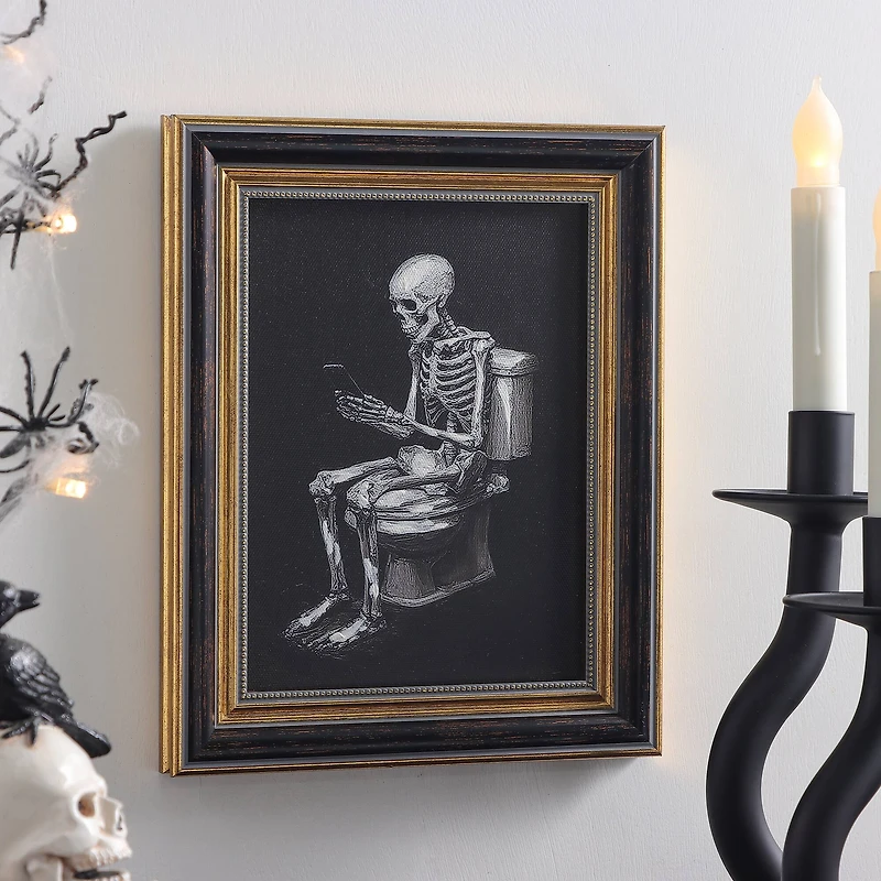 8" x 10" Skeleton with Toilet Wall Décor by Ashland®