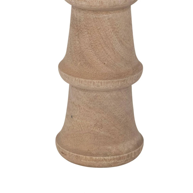 Hello Honey® 10" Hand-Carved Mango Wood Taper Candle Holder