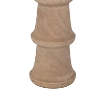 Hello Honey® 10" Hand-Carved Mango Wood Taper Candle Holder