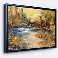 Designart - Stream in Forest Oil Painting