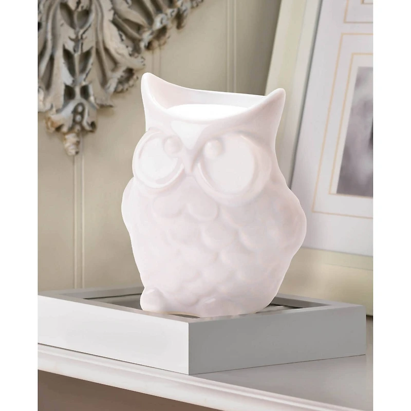 4" Porcelain Friendly Owl Candle Oil Warmer