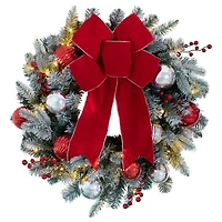 Haute Decor 24" White LED Frosted Wreath 