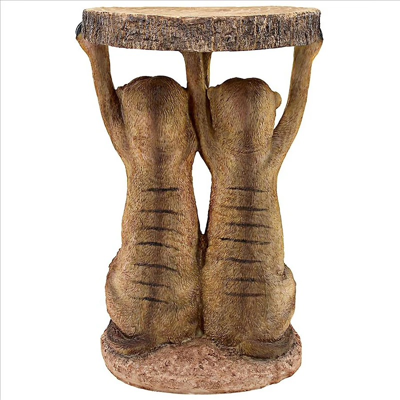 Design Toscano 20.5" Kalahari Meerkat Maitre d's Sculptural Side Table