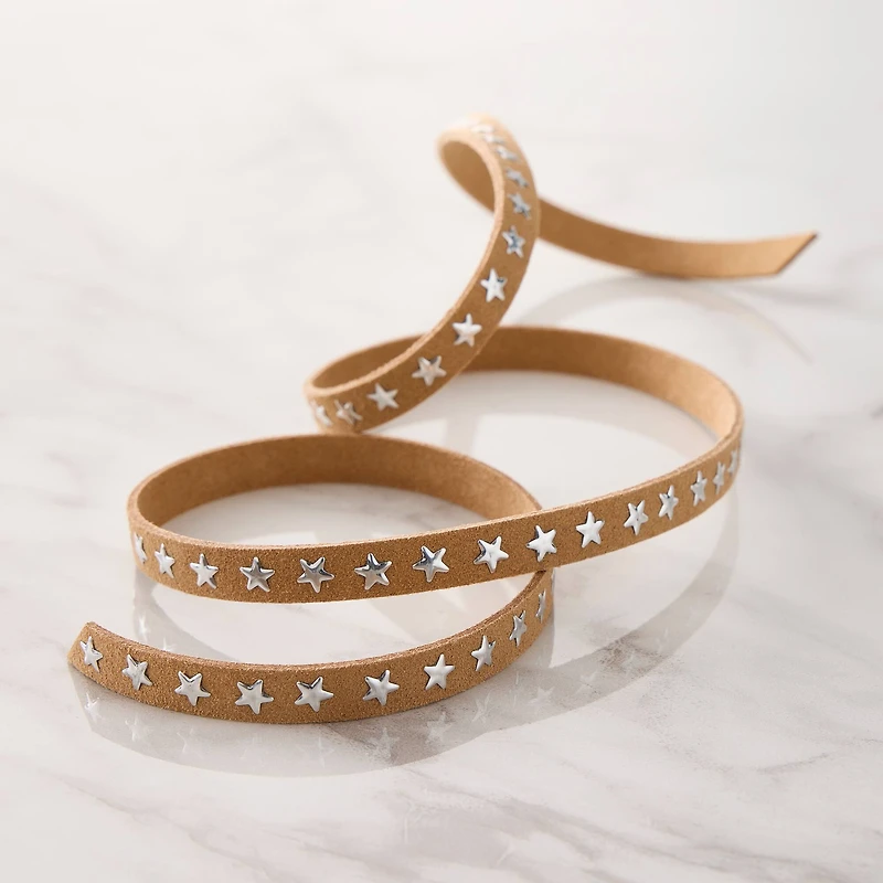 3/8" x 3yd. Brown Star-Studded Ribbon Trim by Celebrate It® Classic