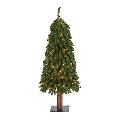 3ft. Pre-Lit Grand Alpine Artificial Christmas Tree, Clear LED Lights