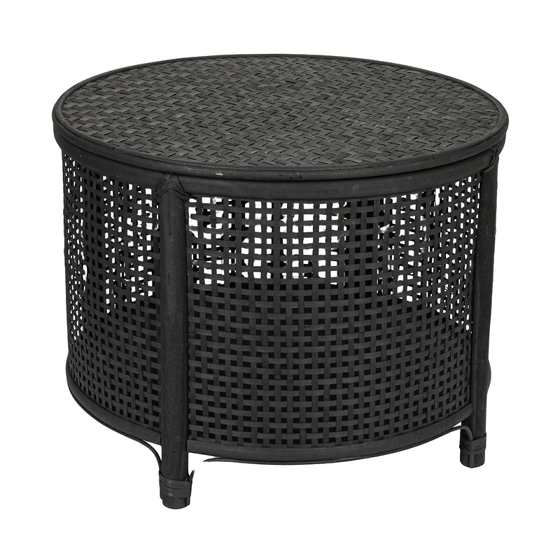 Hello Honey® Round Bamboo & Rattan Accent Table
