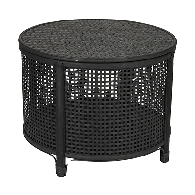 Hello Honey® Round Bamboo & Rattan Accent Table