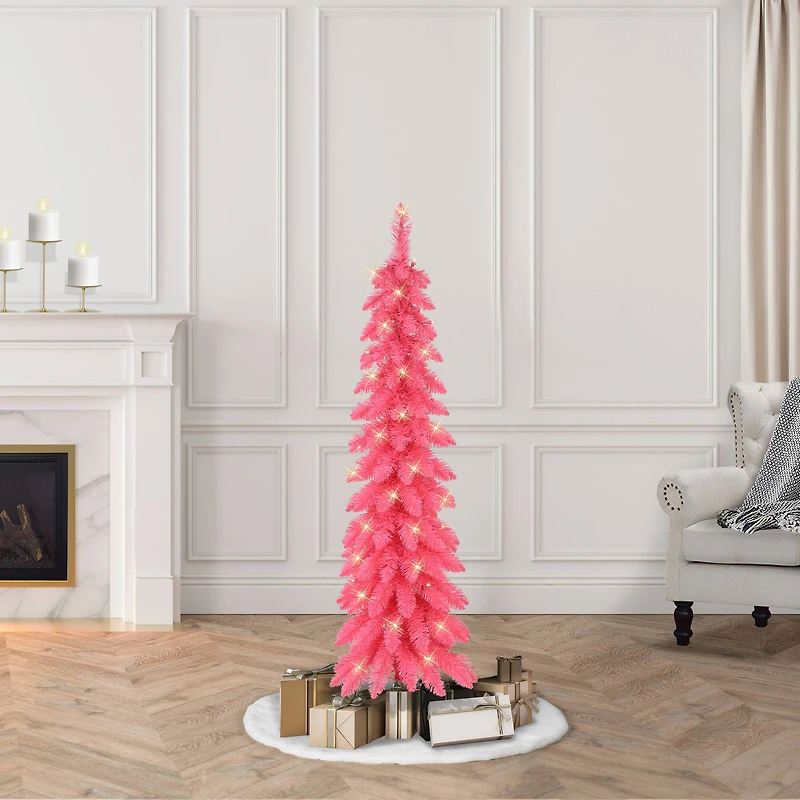 4ft. Pre-Lit Artificial Alpine Pencil Tree