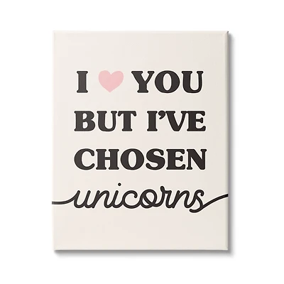 Stupell Industries I Love You But Unicorns Funny Phrase Fantasy Canvas Wall Art