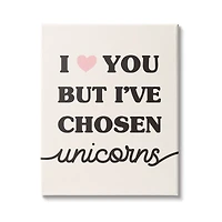 Stupell Industries I Love You But Unicorns Funny Phrase Fantasy Canvas Wall Art