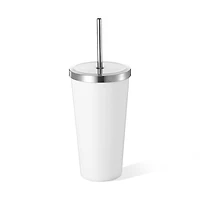 20oz. White Sublimation Tumbler with Straw by Make Market®