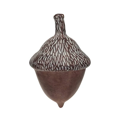 Hello Honey® 6.25" Brown Compact Acorn Décor with Stone Powder Finish