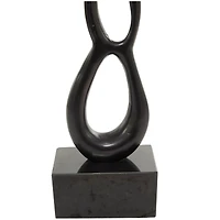 51" Aluminum Tall Linked Floor Abstract Sculpture with Black Base