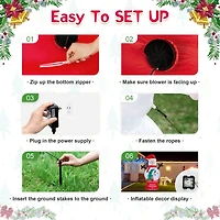 Glitzhome® 8FT Lighted Inflatable Snowman Globe Scene Decor