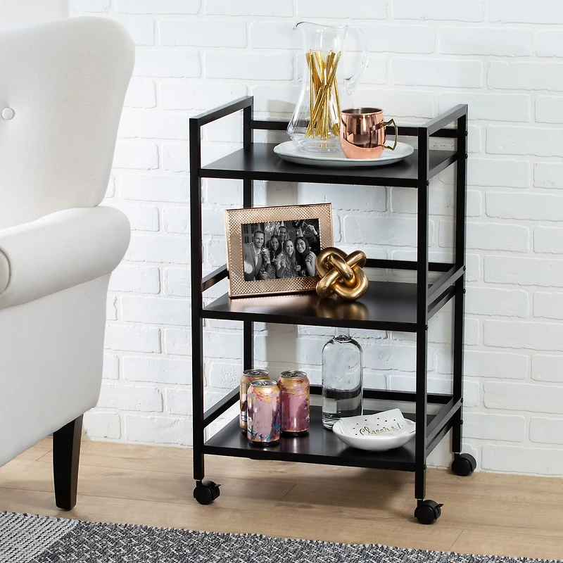 Honey Can Do Black Metal Rolling Cart