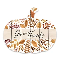 Give Thanks Pumpkin Wood Wall Hanging