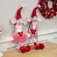 20" Mice with Heart Pillows Valentine's Day Figures Set