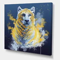Designart - Tiger Spirit In Blue And Gold