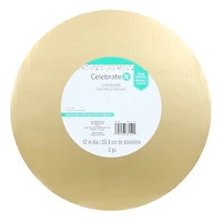 12 Packs: 3 ct. (36 total) 12" Metallic Gold Cake Boards by Celebrate It®