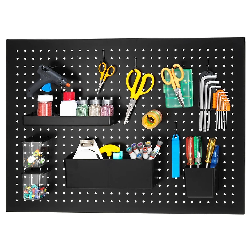 22" x 30" Black Metal Pegboard by Simply Tidy®