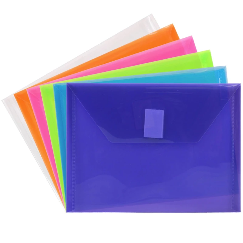 JAM Paper 5.5" x 7.5" Plastic Hook & Loop Closure Envelopes, 6ct.