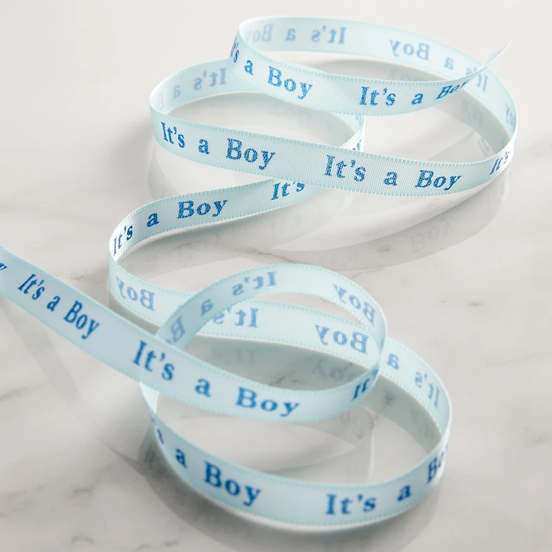 3/8" x 7yd. Satin It's a Boy Ribbon by Celebrate It®