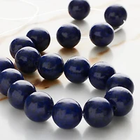 12 Pack: Dark Blue Reconstituted Lapis Round Beads, 10mm by Bead Landing™
