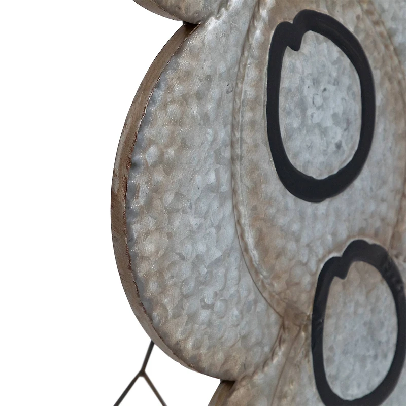 28' Silver & Brown Metal Pumpkin Halloween Decoration