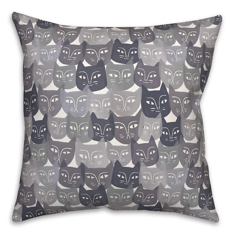 Cat Face Pattern 18" x 18" Throw Pillow