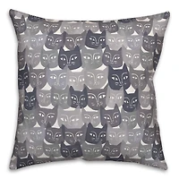 Cat Face Pattern 18" x 18" Throw Pillow