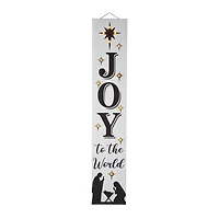 Glitzhome® 42" Lighted Wooden Nativity Porch Sign with Timer