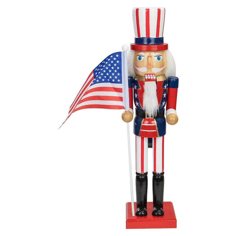 15" Patriotic Uncle Sam Nutcracker Accent