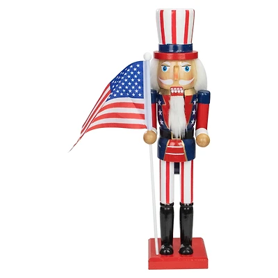 15" Patriotic Uncle Sam Nutcracker Accent
