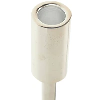 Silver Aluminum Slim Candle Holder with Black Block Base Set