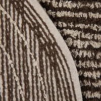 Hello Honey® Brown & Ivory Modern Oval Cotton Tufted Rug With Woven Line Design, 60" x 24"