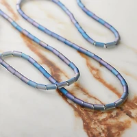 Blue Matte Glass Tube Beads, 4mm by Bead Landing™