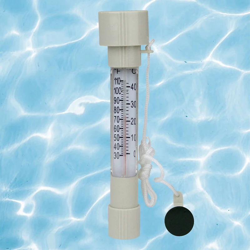 Swim Central 8" White HydroTools Buoy Pool and Spa Thermometer