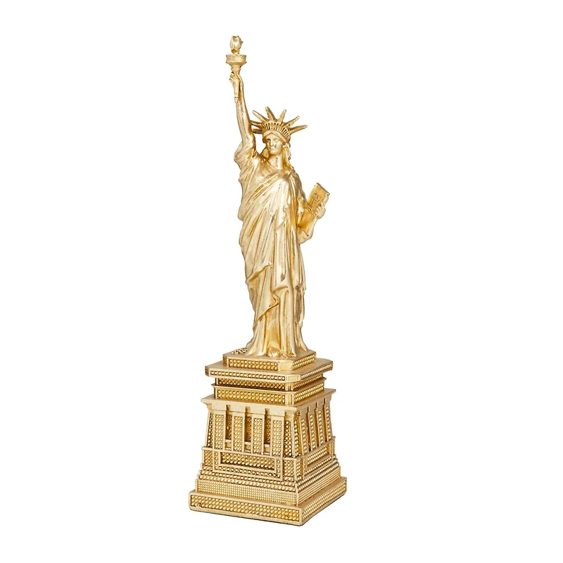 The Novogratz Gold Polystone Traditional Sculpture, 17" x 5" x 4"
