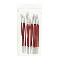 Hello, Artist! Short Handle White Taklon 12 Piece Brush Set